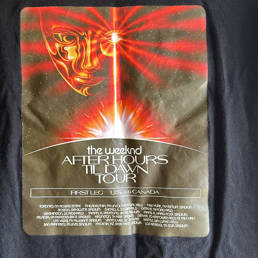 The Weeknd After Hours Til Dawn Tour T- Shirt 2022 Tour